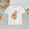 Dolphin letters A-Z cartoon print summer cute cartoon anime boys and girls Polyester round neck short sleeved T-shirt
