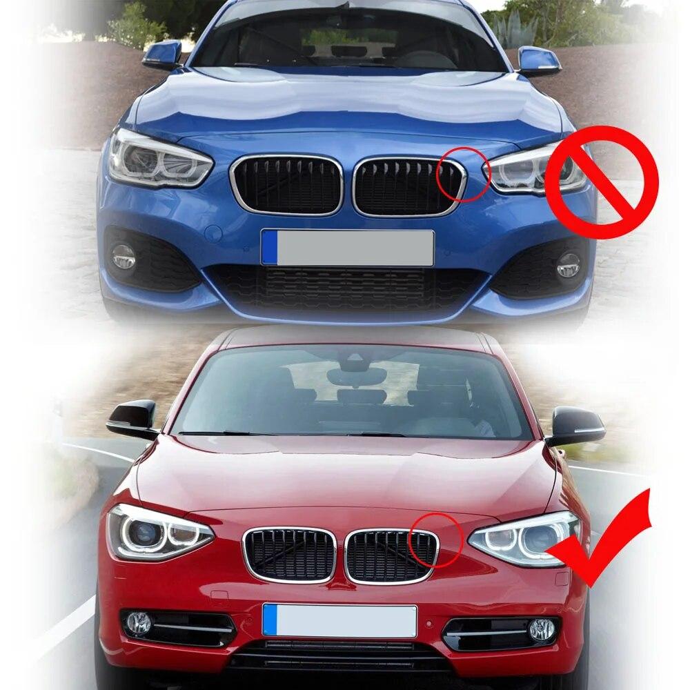 High Quality Front Kidney Grille For BMW 1 Series F20 F21 2011 2012 2013 2014 Double Slat Line Gloss Matte Black Racing Grill