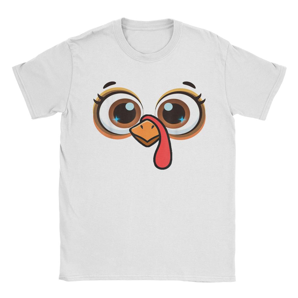 Funny Turkey Face Thanksgiving -Cute Family Matching Men's T Shirt  Casual Tee Shirt Short Sleeve Crew Neck T-Shirt Clothing