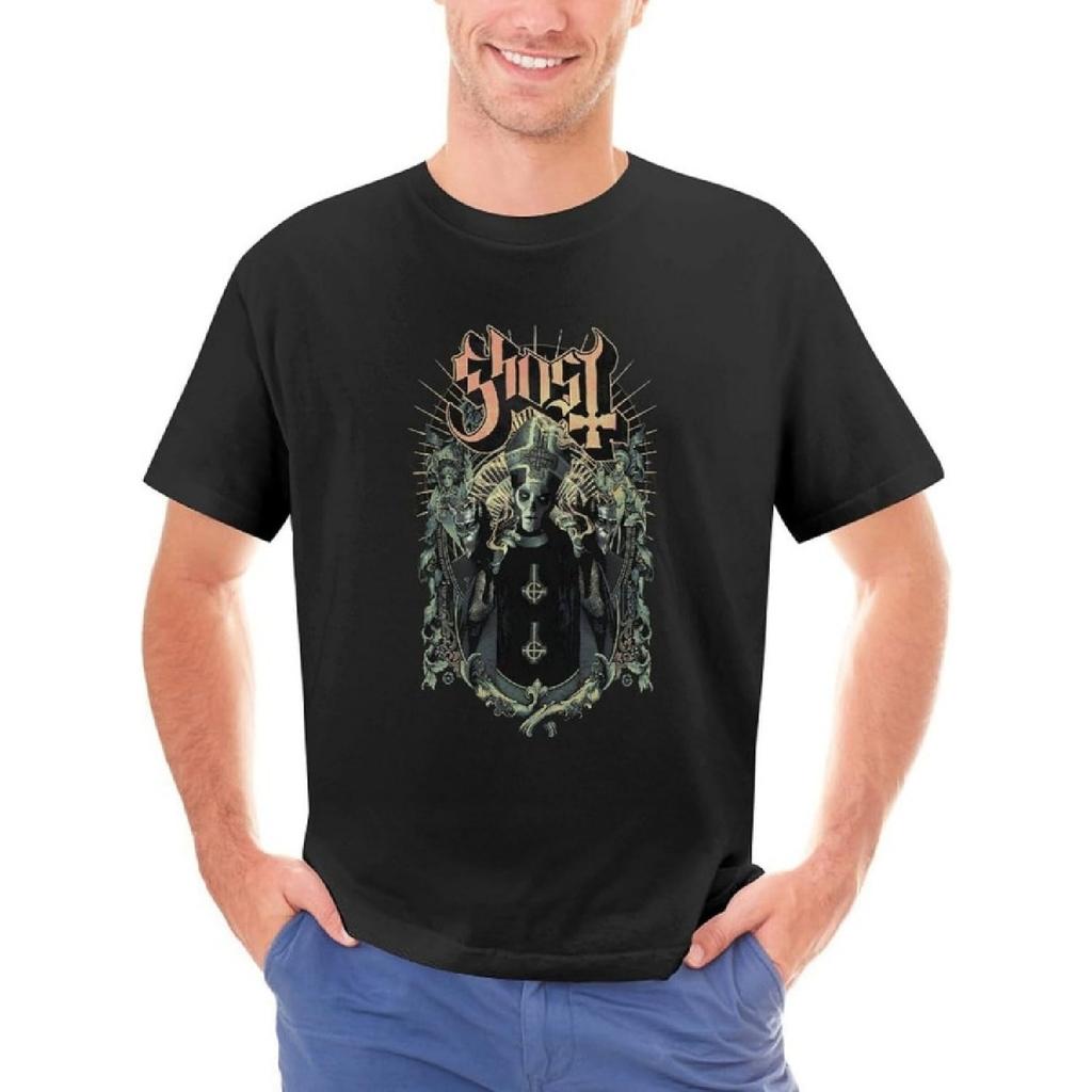 Corlrjxpd Men's Ghost Meliora T-Shirt Summer Crew Neck Tops Casual Short Sleeves T-Shirts(8)