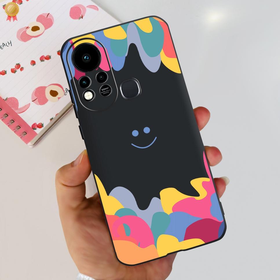 For Infinix Hot 11s Case Back Cover Clear Cute Cat Black Soft Silicone Coque For Infinix Hot11S Hot 11S Phone Case Bumper Fudna