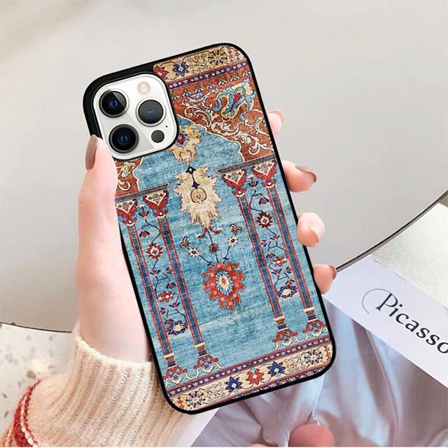 Чехол для телефона с цветочным узором в стиле персидского ковра для iPhone 17 Air 16 15 14 13 12 Pro Max Plus Max Чехол-оболочка coque