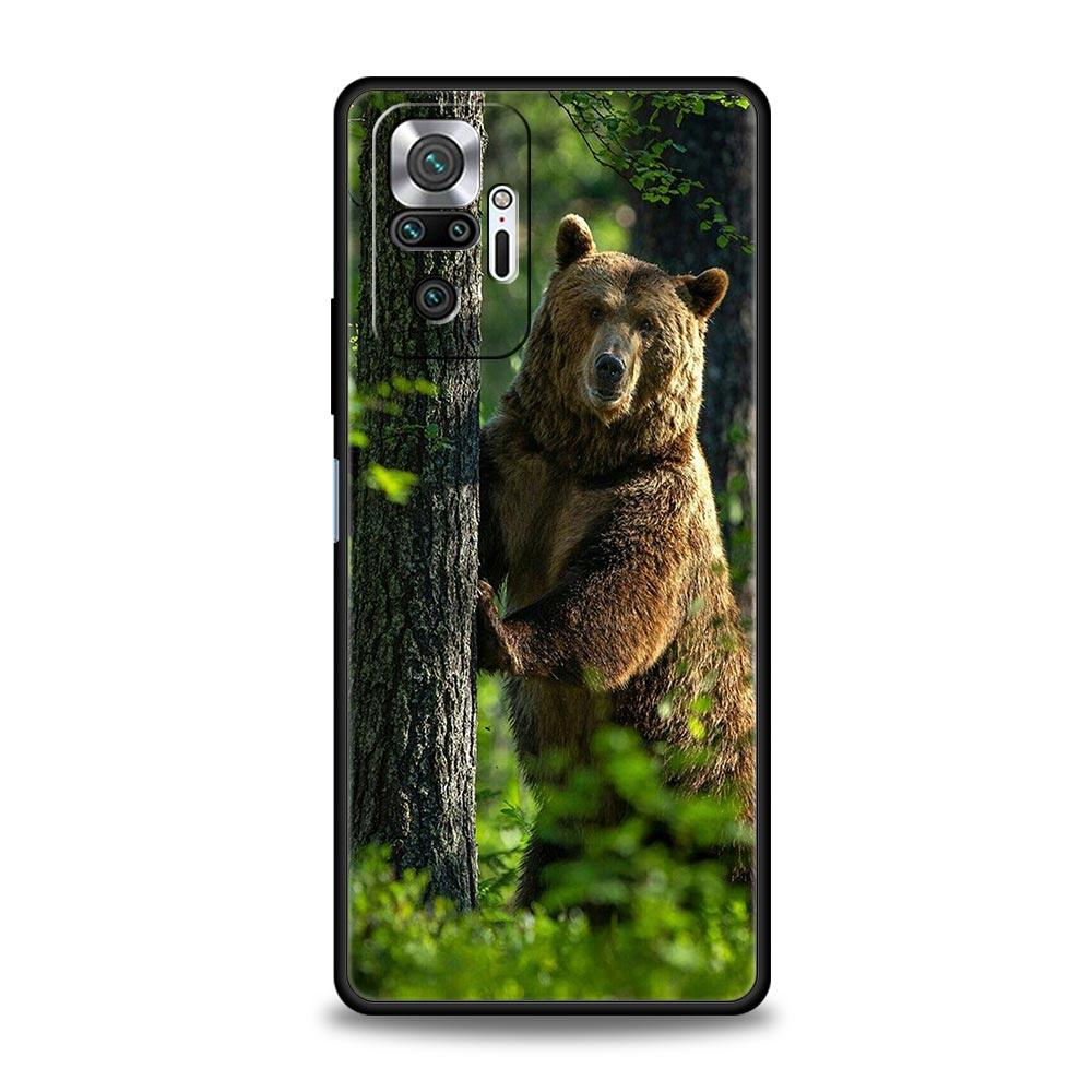 Funny Just Relax Brown Bear Luxury Phone Case For Xiaomi Redmi Note 12 11 10 Pro Plus 9S 9 8 7 9T 8T 9C 9A 5G K40 Gaming Cover