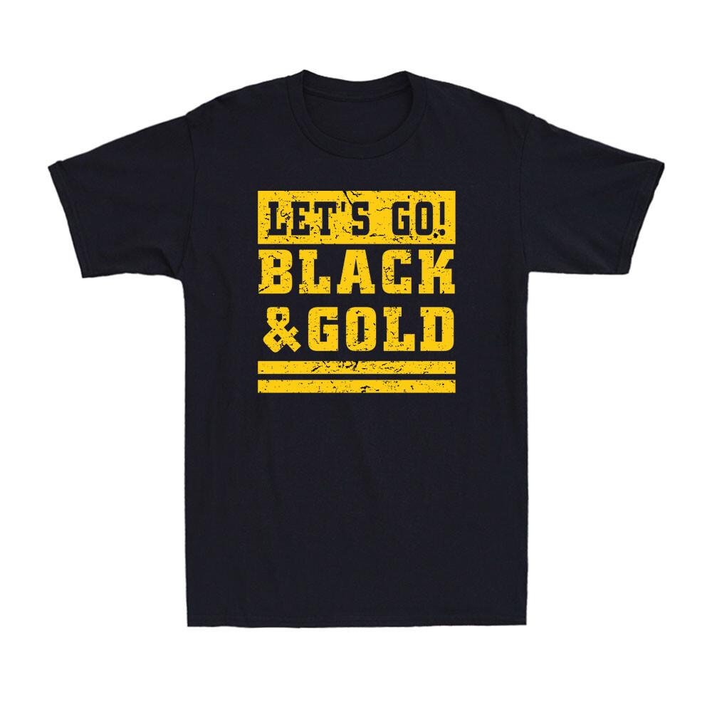 Let's Go Black & Gold Team Favorite Colors Vintage Game Day Retro Men's T-Shirt