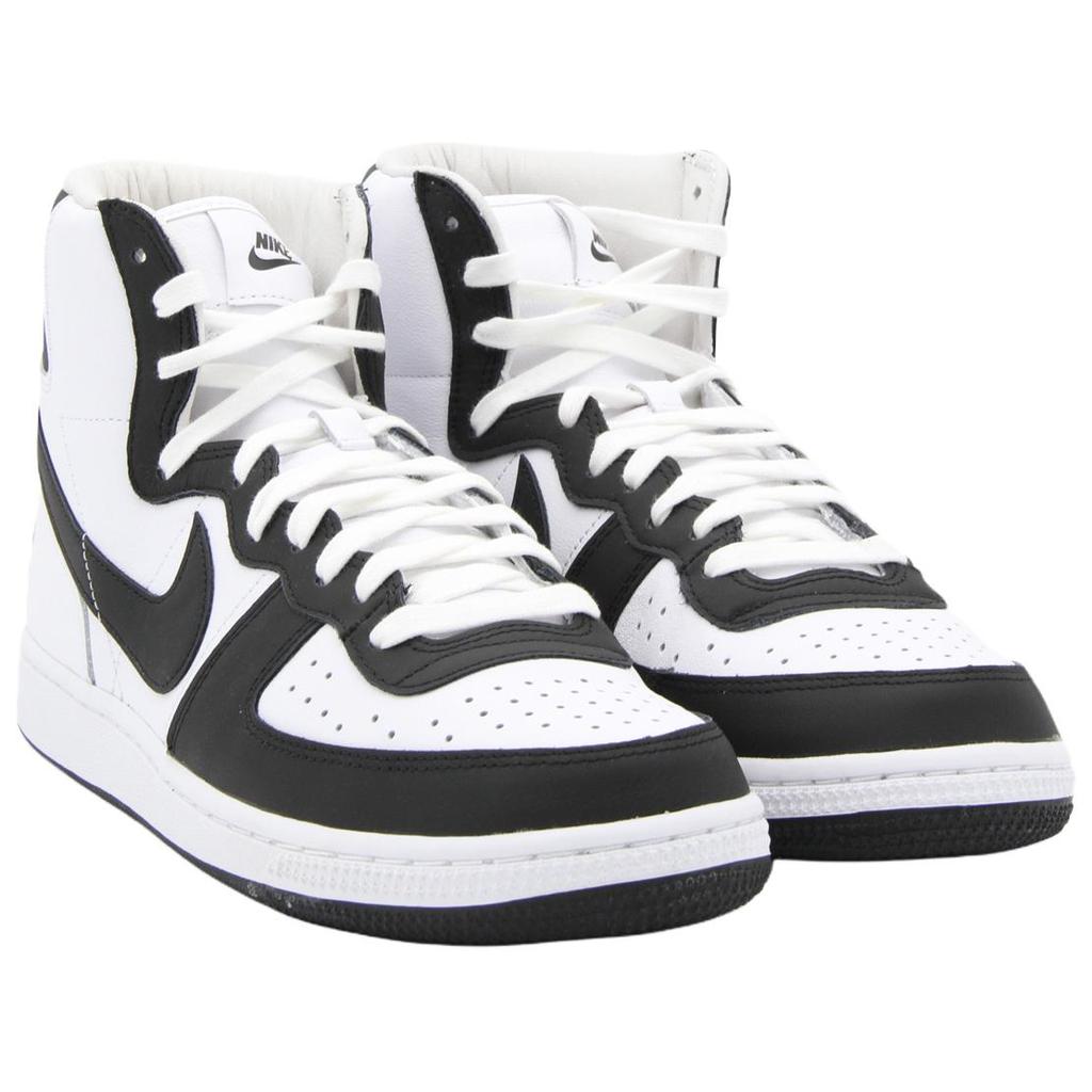 Nike CDG X Кожаные Высокие Кроссовки на Шнуровке с Круглым Носком Мужские кроссовки Черно-белые PKK1050011