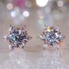 Изысканные крошечные серьги-гвоздики для женщин, изысканные серьги-снежинки для свадьбы, помолвки, вечеринки, ювелирные изделия, подарки