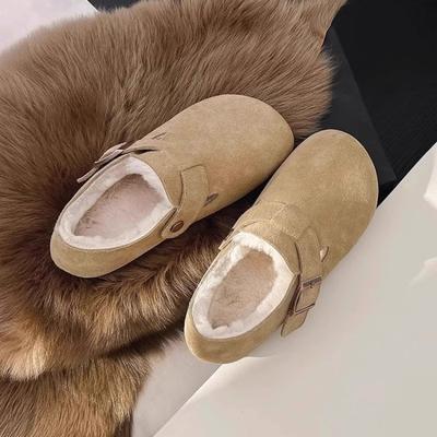 Теплая обувь, женская хлопковая обувь, пара ленивых и флисовых ретро-ботинок