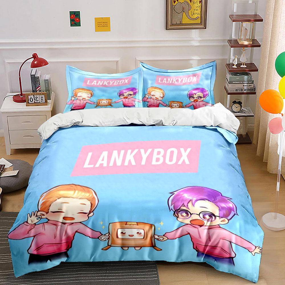 LankyBox Cartoon Bedding Set Bedding Duvet Cover Set Duvet Cover Pillowcases (1 * Duvet Cover 2 * Pillowcases, without duvet insert)