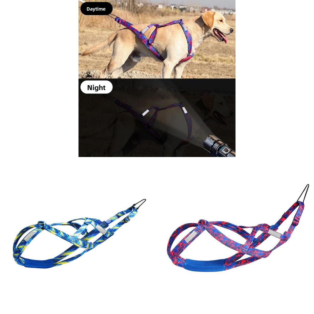 Dog Outside Snow Sled Harness With Adjustable Nylon For Husky And Labrador Training