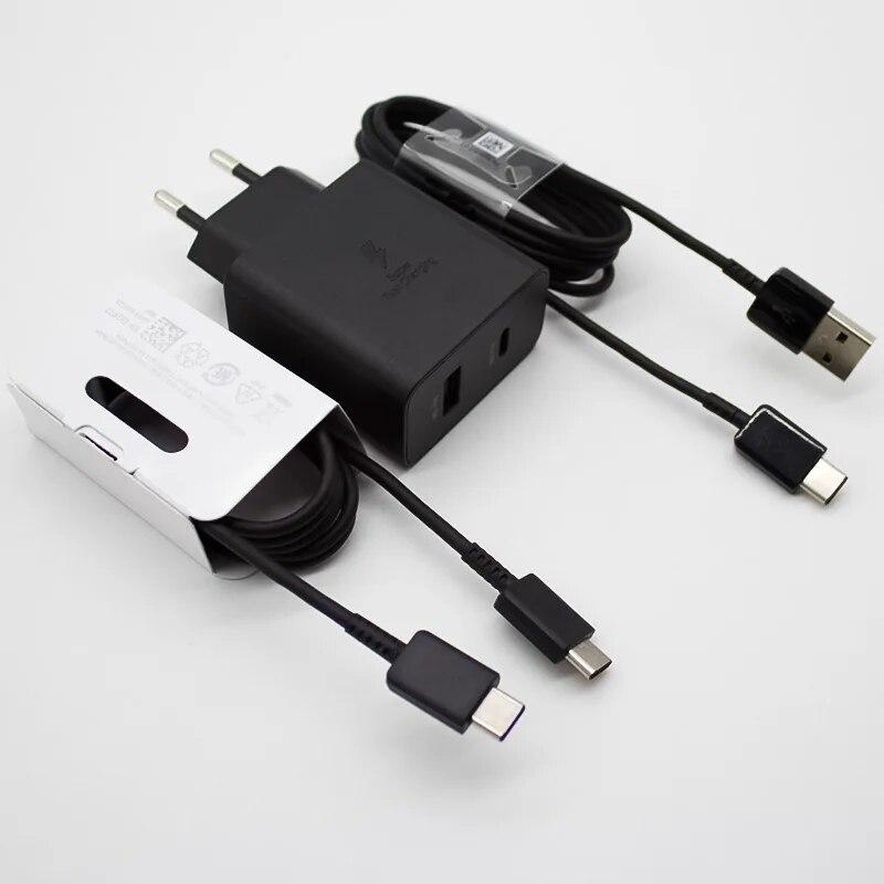 Зарядное устройство мощностью 35 Вт, двухпортовый настенный адаптер для сверхбыстрой зарядки PD 3.0 для SAMSUNG Galaxy S20 S22 S21 S23 S24 Ultra A73 A54 ПРИМЕЧАНИЕ 20 10 Телефон и устройства