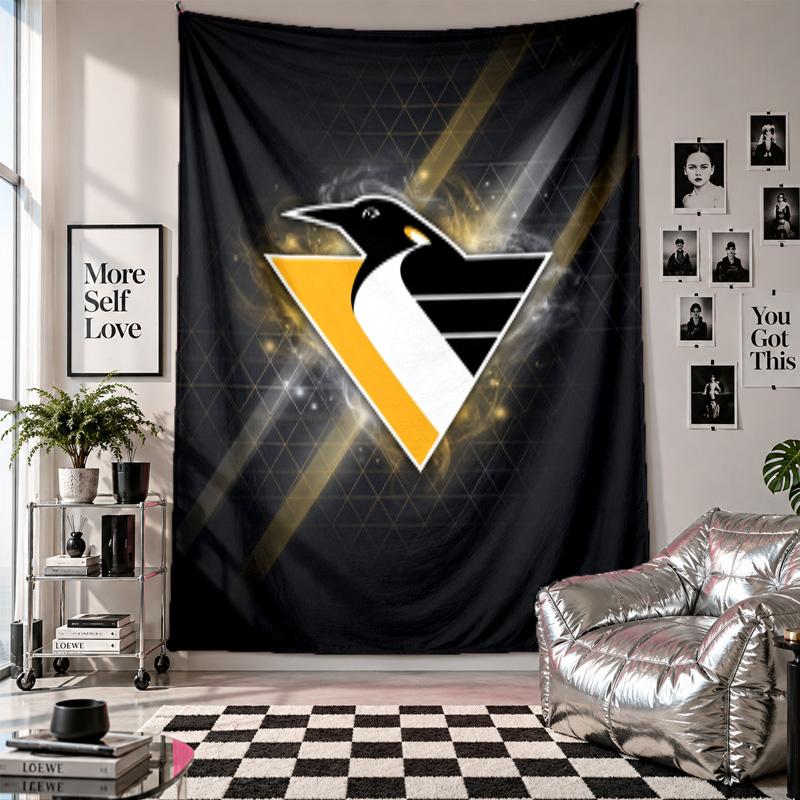 Pittsburgh Penguins Wall Tapestry Home Decor Wall Hanging Cloth for Bedroom Living Room Background