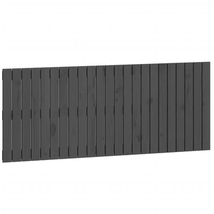 824845 vidaXL Wall-mounted Headboard Grey 147x3x60 Cm Solid Pine Wood