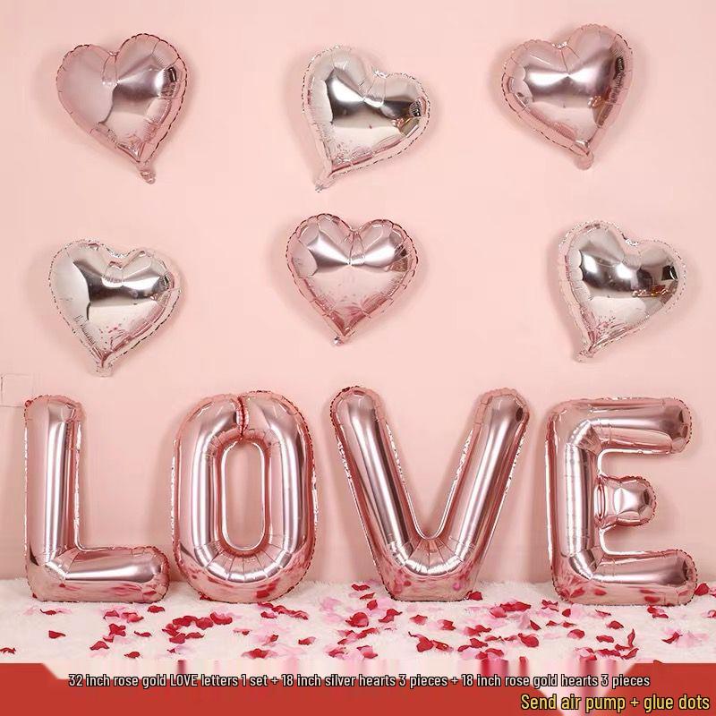 Романтический набор воздушных шаров LOVE для предложения, дня рождения или украшения свадебной комнаты