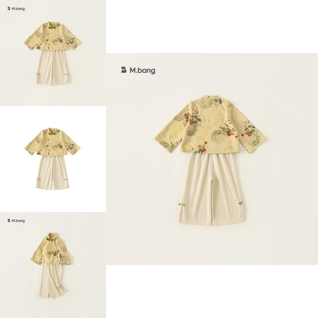 Girl Costume Twopiece Set With Floral Pattern For Children