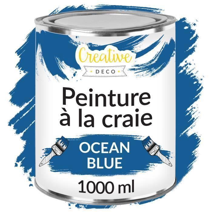 Peinture à la Craie Bleu Océan - CREATIVE DECO - 1L - Mat et Lavable