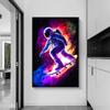 Colorful Space Astronaut Skating Play Guitar Canvas Painting Poster Print Abstract Wall Art For Living Room Home Decor Cuadros