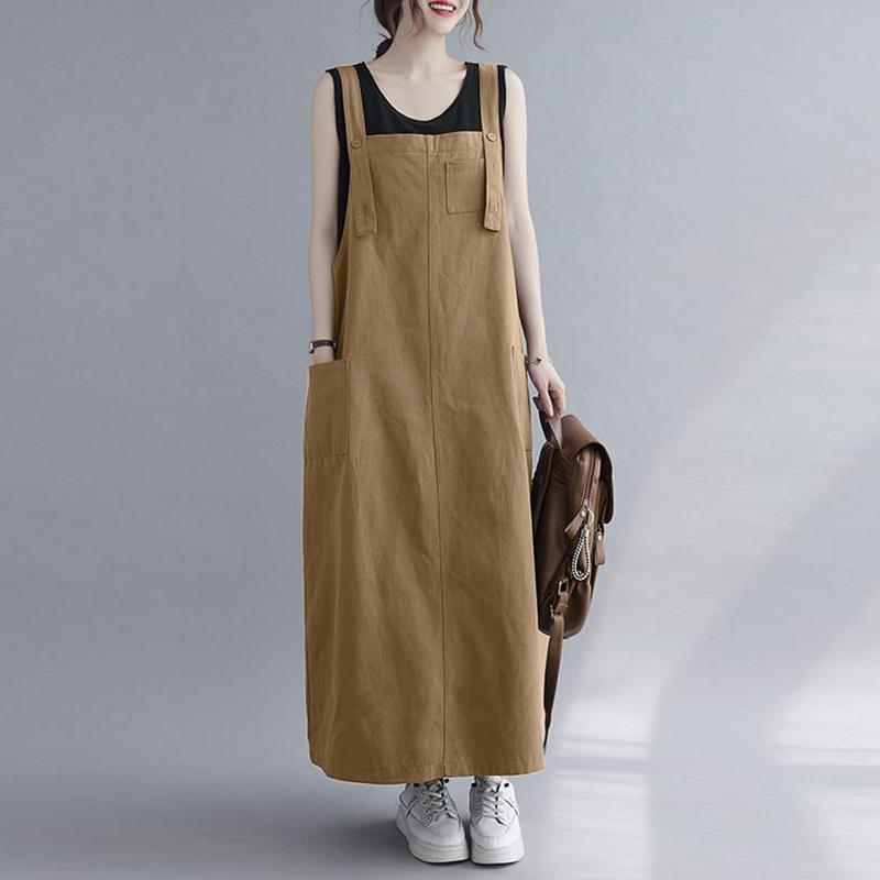 ZANZEA Женское повседневное комбинезон без рукавов с квадратным воротником и бретелями