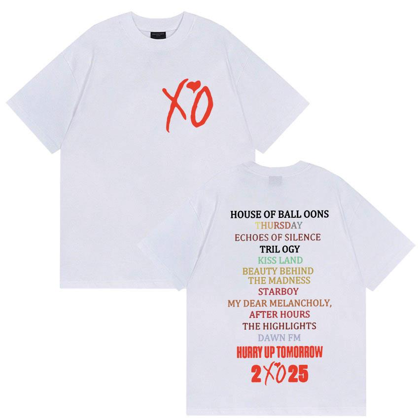 The Weeknd Hurry Up Tomorrow Album XO 2025 New T-shirt for Men Women Retro High-quality Round Neck T-shirt