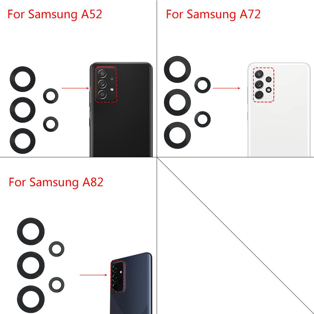 5Pcs,For Samsung A03 Core A33 A53 A73 A32 A52 A72 A82 S21 S22 Plus S21 Ultra FE Rear Back Camera Glass Lens With Glue Adhesive