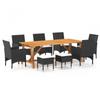 Day and Night - Day and Night Garden Dining Set 9 Pieces Black