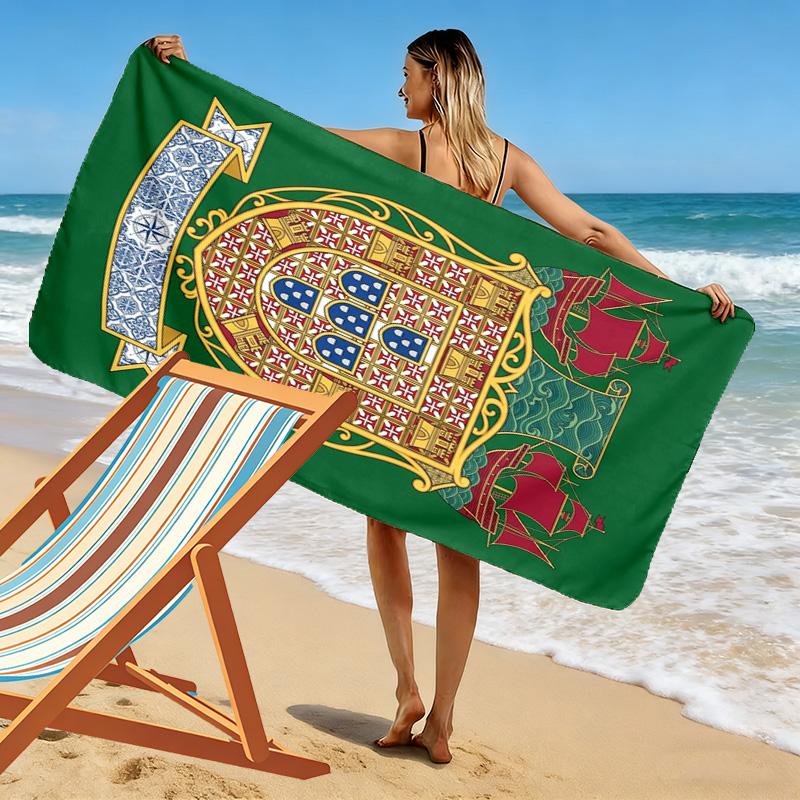 Royal Emblem Design beach towel beach Beach towel for vacation photos Absorbent bath towel seaside Outdoor pool towel Outdoor picnic beach mat