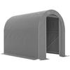 Garden Shed Outdoor Storage Tent Bike Shelter Bike Garage PE Cover Galvanised Metal Frame Grey