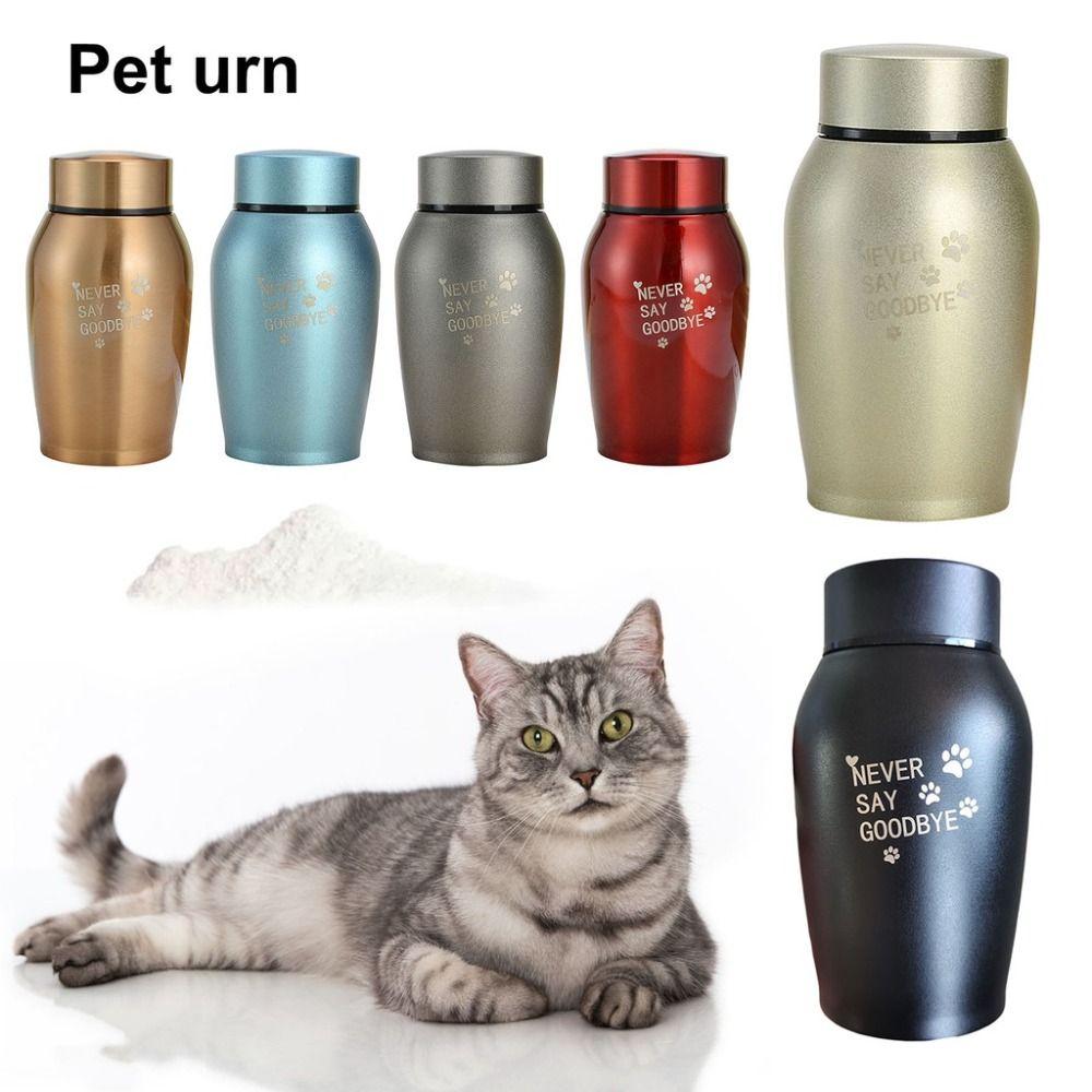 Pet Paw Print Funeral Urn for Pets Stainless Steel Dog Cat Cremation Urns Pet Supplies