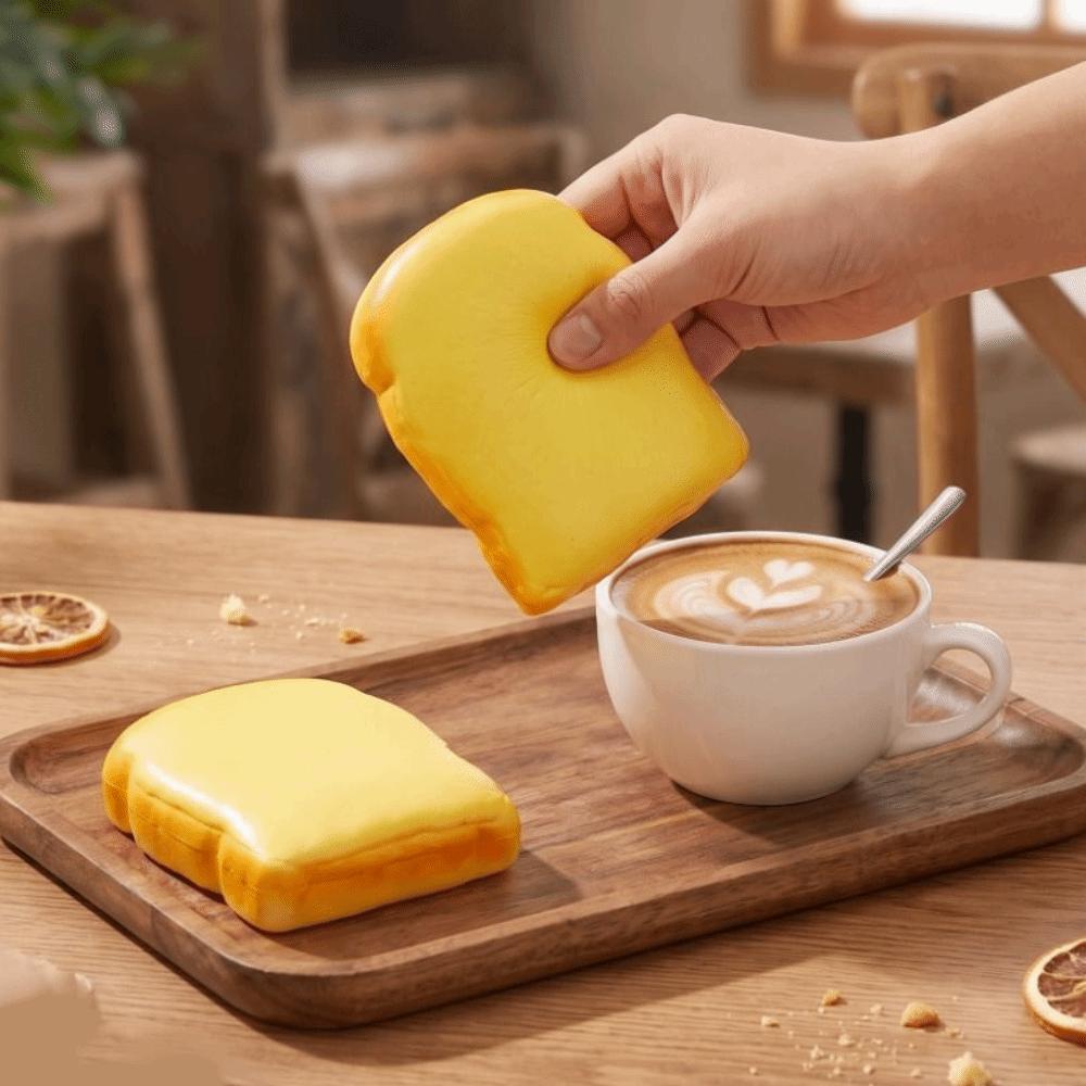 Simulated Toast Bread Squeeze Toy Hand Relax Fidget Bread Soft Cute Toast Sensory Toys  Kids Adult