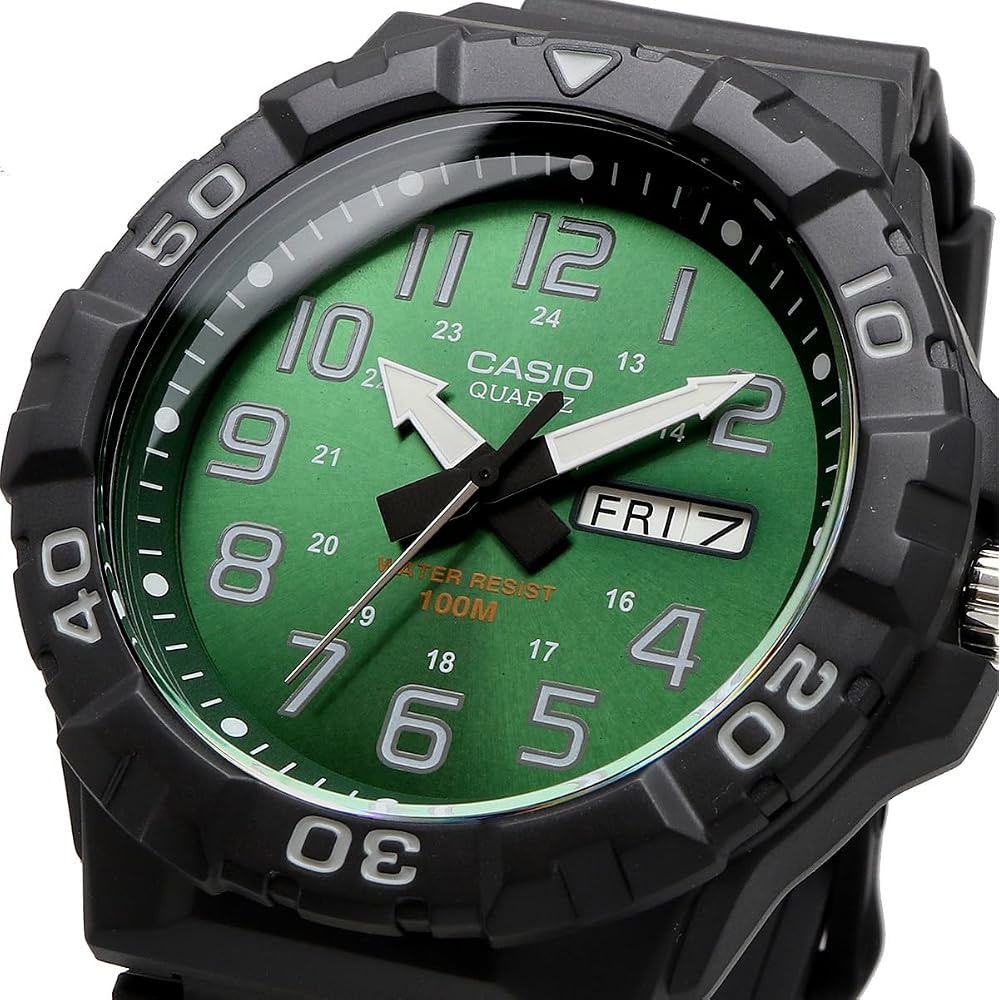 Casio Стандартный СТАНДАРТНЫЙ БОЛЬШОЕ ЛИЦО Кварцевые часы MRW-210H-3BV Мужские Зеленый Циферблат Kyokko Зарубежная Мод...