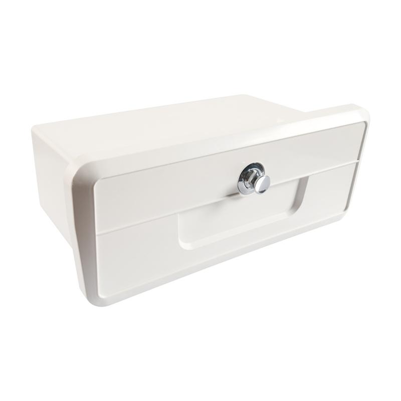 Marine Recessed Glove Box Storage With Push Lock & 2 Cup Holders For Boat Console Dashboard Cabin ABS Hatch Organizer