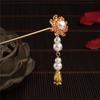 Ancient Style Classic Crystal Hair Accessories Plate Hair Fork Pearl Hair Sticks Tassel Hairpin
