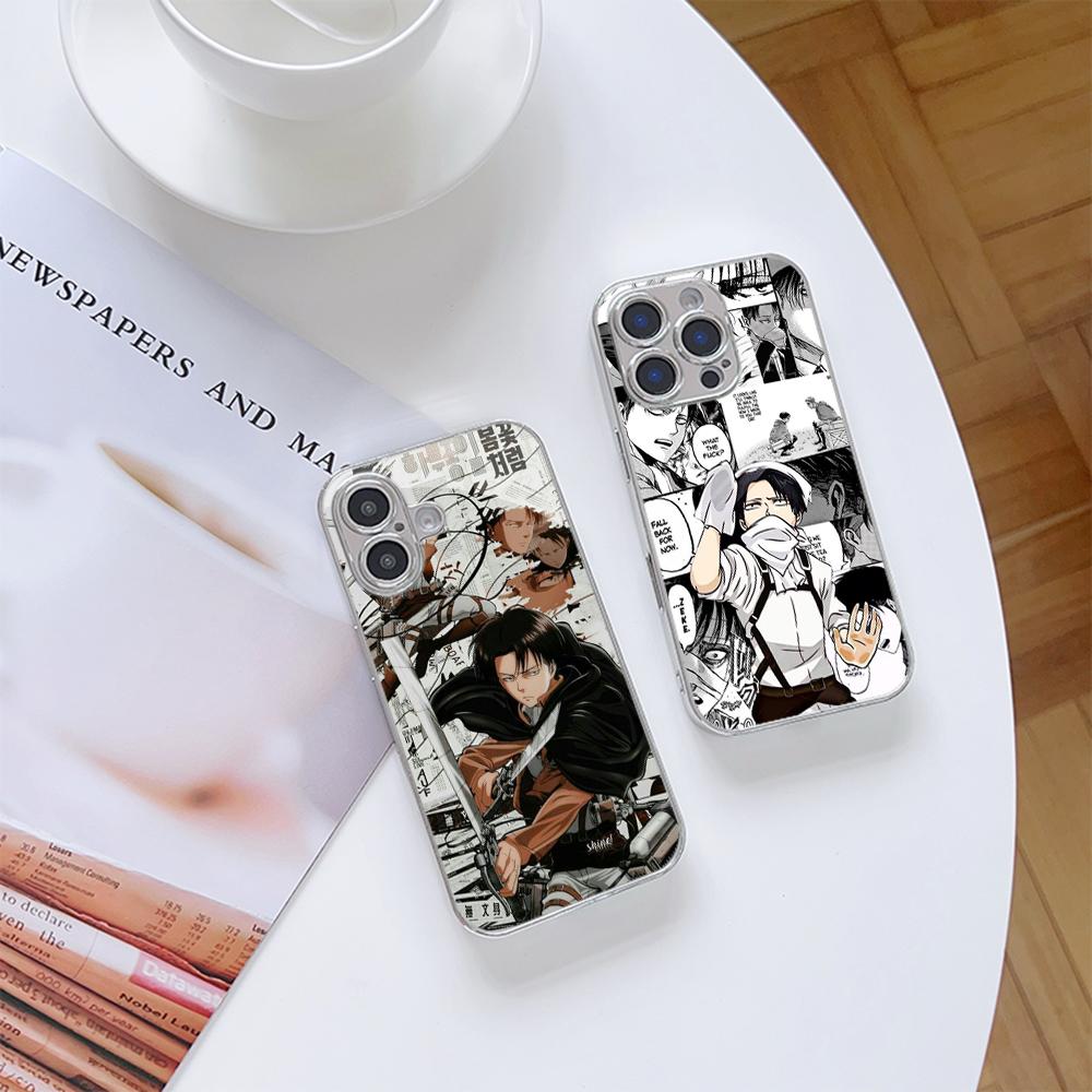 Чехол для телефона N174 с изображением японского аниме «Атака титанов» для iPhone 16, 15, Pro, Samsung S24, S23, A54, A35, Redmi Note13 Pro, с покрытием из закаленного стекла
