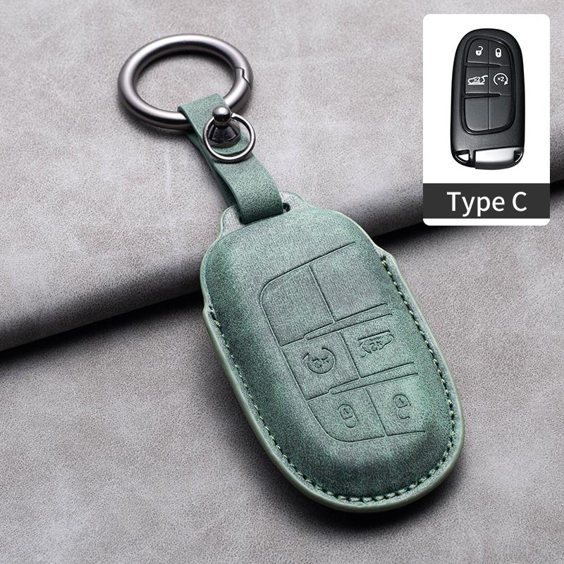 Кожаный чехол-брелок для автомобильного ключа For Jeep Wrangler Commander Compass Patriot Renegade Cherokee grand cherokee Брелок