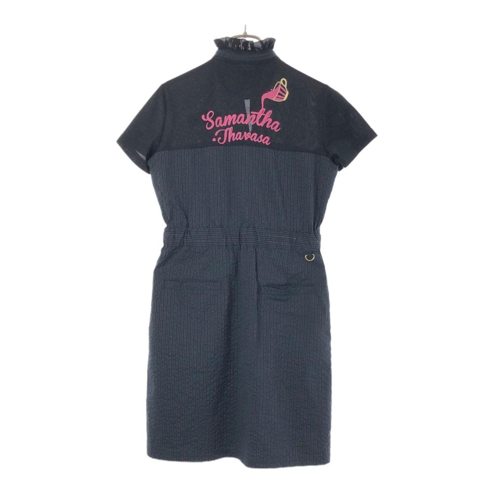 Samantha Thavasa Полосатое мини-платье с коротким рукавом 36 Темно-синий Женское Б/у