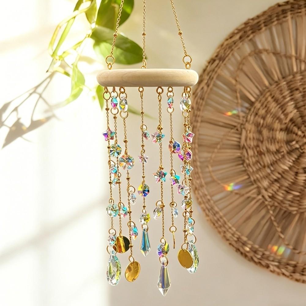 Exquisite Crystal Sun Catcher Hanging Window Hanging Decor Wind Chime Outdoor Balcony