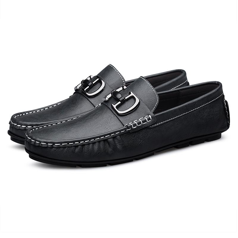 Fashion Slip-On Casual Shoes Men's Genuine Leather Loafers Comfortable Soft Sole Classic Driving Moccasins for Men Business Dress Shoes