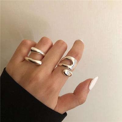 Женские модные украшения, Необычные изогнутые открытые кольца для женщин, изысканные французские ювелирные изделия для вечеринок, подарки на день рождения