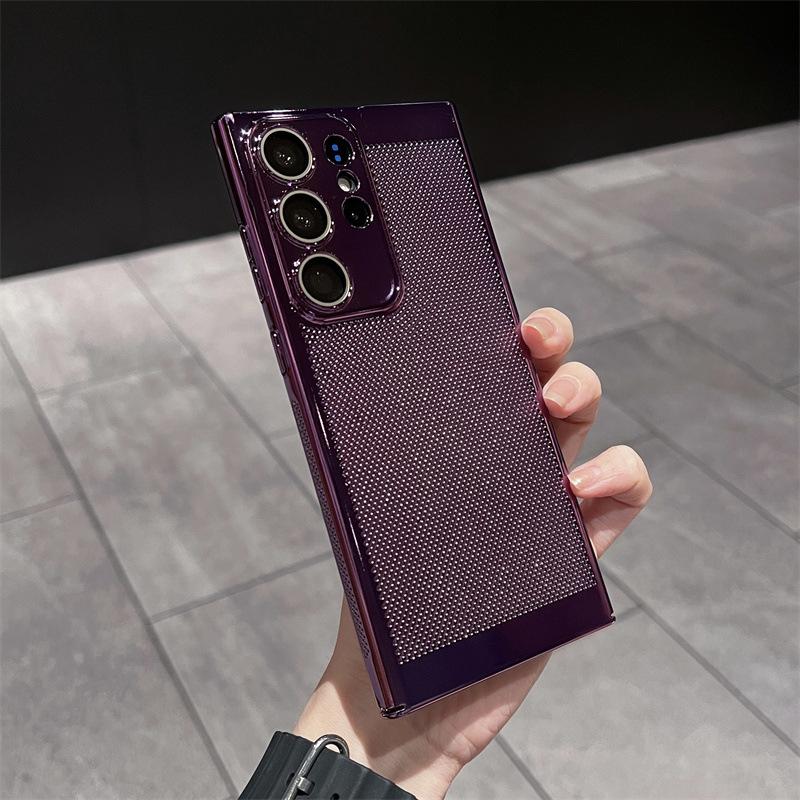 Гальванизированная воздухопроницаемая сетчатая оболочка с рассеиванием тепла подходит для Samsung S24Ultra, чехол для мобильного телефона S23 + жесткий чехол S22P
