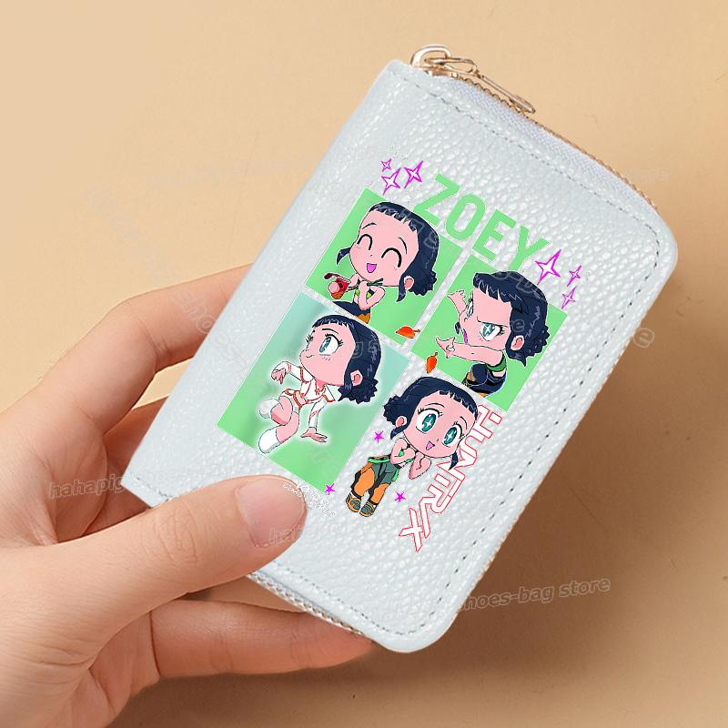 Идеальные K-Pop Охотники на Демонов Женские Короткие Кошельки Искусственная Кожа Держатель для Кредитных Карт Многослотовый Маленький Кошелек на Молнии Женский Клатч Кошелек для Мелочи