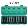 1/2Inch Drive 6-Point Impact Socket Set 10-Piece Metric Sizes 8-24m/10-24mm Carbon Steel Impact Socket Set with Hard Storage Box
