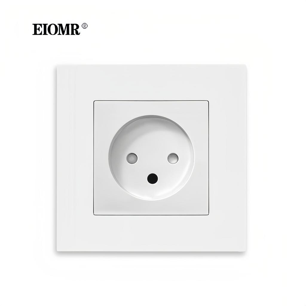 EIOMR 16A Израильская настенная розетка, порт для зарядки USB C/USB A, Белый Черный Огнестойкая панель из ПК Одиночная Двойная Израильская розетка