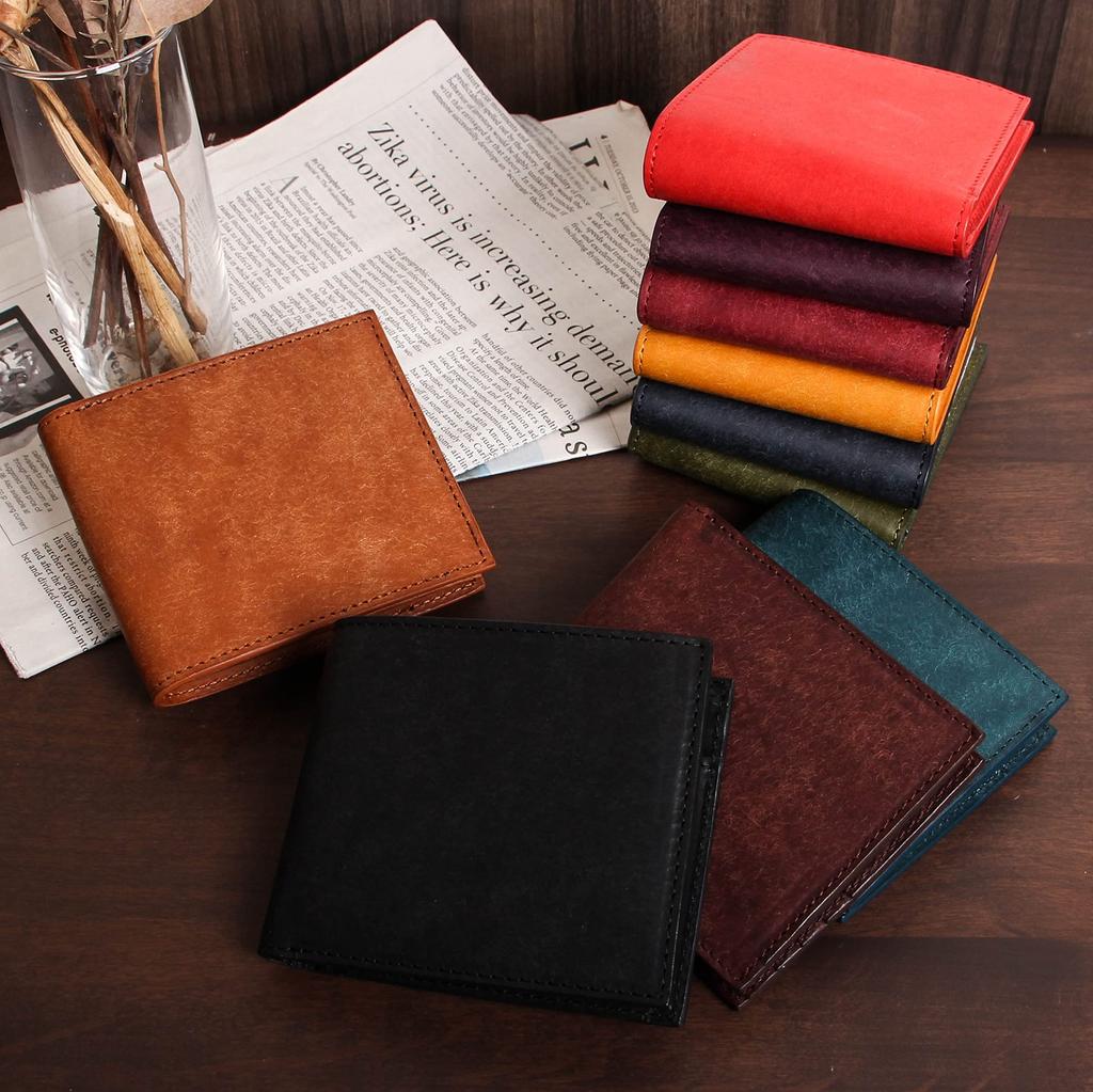 Wallet Bifold Wallet Wallet Genuine Leather Popular Wallet with Coin Purse Boosters Pueblo Thin Leather Large Capacity Card Bill Holder Cognac