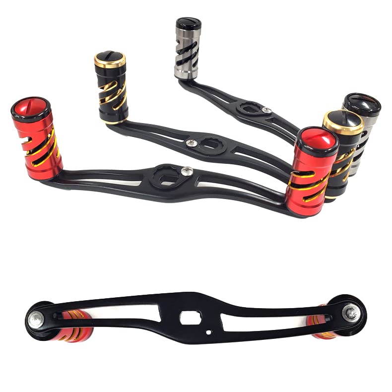 VISPREA Baitcasting Reel Aluminum Alloy Abu Custom Replacement YU228 Handle, 120mm, Crank, Shimano, Daiwa, Garcia, Part, (Silver)