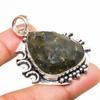 Labradorite Gemstone Handmade 925 Silver Plated Jewelry Pendant 2.08"