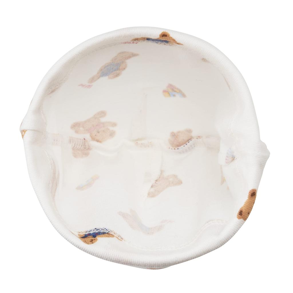 Miki House Baby Hood Hat, Made in Japan, for Boys and Girls, Newborns, Baby Clothing, One Size Fits All (36-40cm), White, 40-9238-495