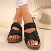 2025 Новые женские сандалии с плетеным крестом, легкие туфли на танкетке, женские туфли на платформе, женские сандалии на каблуках, повседневная обувь