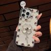 Блестящий чехол для iPhone 15/14/17 Pro с четырехлистным клевером и стразами