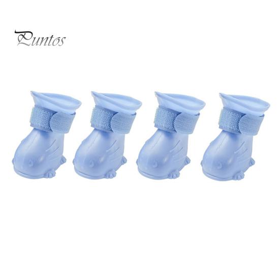 Water Resistant Dog Booties 4Pcs Waterproof Shoes, Rain Boots with Skid-resistant Soles, Adjustable Comfortable Paw Protection for Cats Protectors,