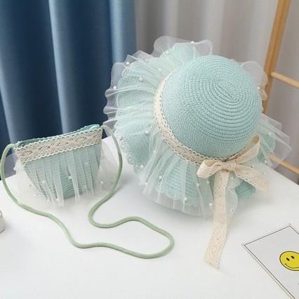 Summer Children's Sun Protection Beach Straw Hat Princess Girl's Vacation Woven Sun Hat