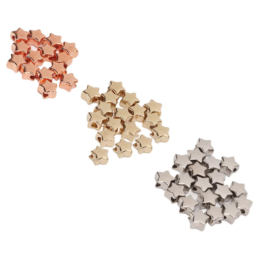 50Pcs Jewelry Making Beads Star Shaped Approx 0.5 Diameter 3 Colors Durable Plastic Widely Used